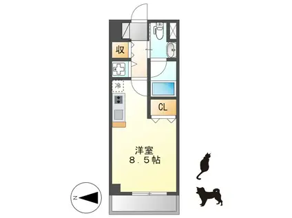 リヴシティ栄(ワンルーム/11階)の間取り写真