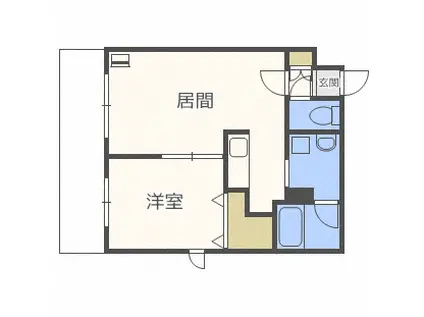 N-MODE元町(1LDK/1階)の間取り写真