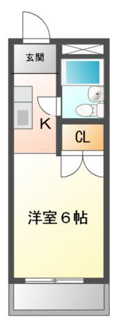 第8東昌ハイツ(ワンルーム/2階)の間取り写真