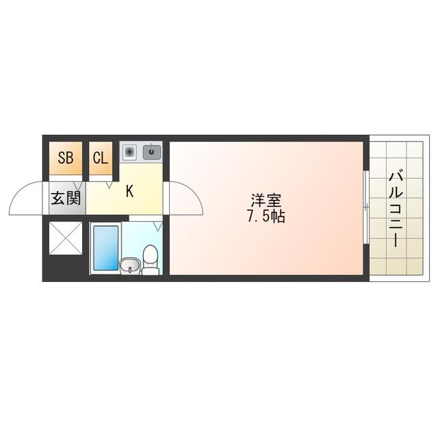 サンライズ千代崎(1K/7階)の間取り写真