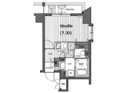 ガラ・グランディ西新宿(1K/3階)の間取り写真