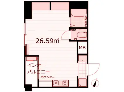 Kフラッツ根岸(ワンルーム/2階)の間取り写真