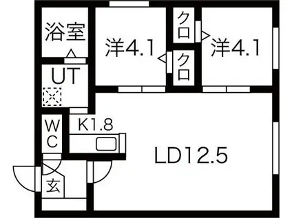NEXT KIKUSUI(2LDK/1階)の間取り写真