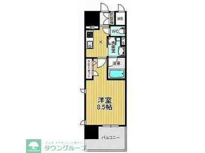 セレニティー大須(1K/4階)の間取り写真