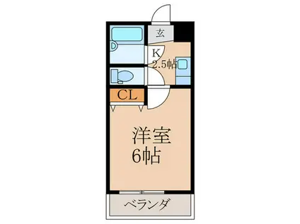 リラ・パラッツォ(1K/3階)の間取り写真