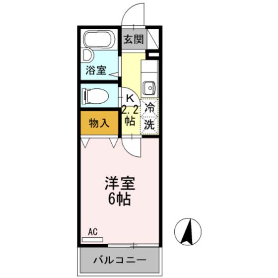 セジュール(1K/1階)の間取り写真
