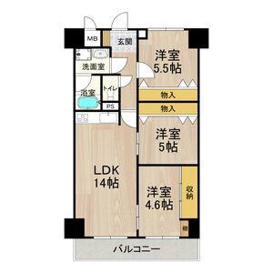 パークモダン住之江公園(3LDK/8階)の間取り写真