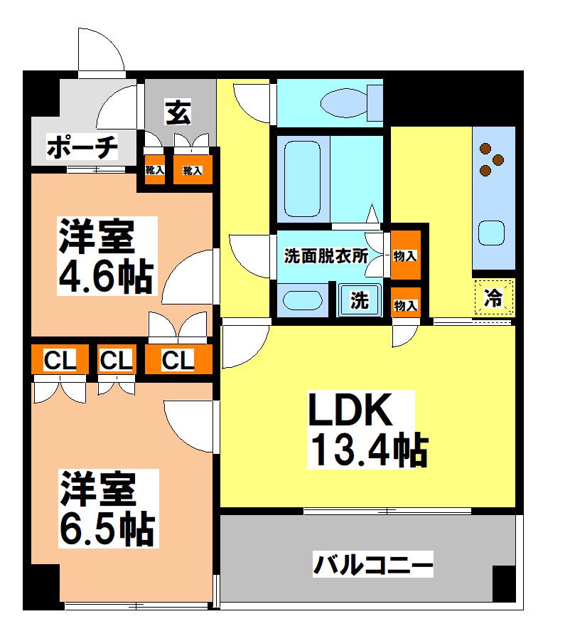 フィオレンテ小金井(2LDK/2階)の間取り写真