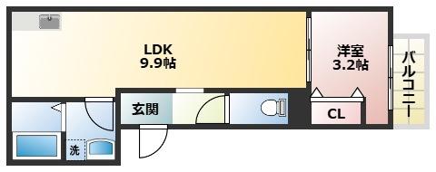 LE COCON 江南III(1LDK/1階)の間取り写真