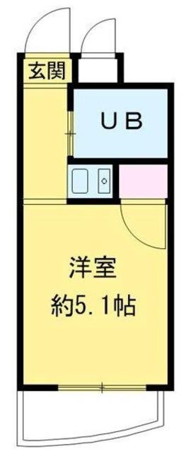 第一ハヤブサマンション(ワンルーム/3階)の間取り写真