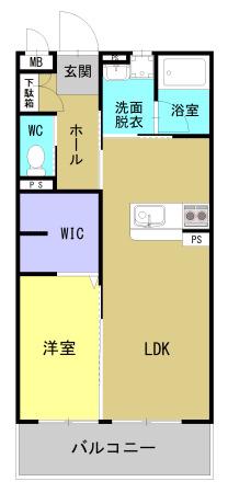 グランスイート II(1LDK/3階)の間取り写真