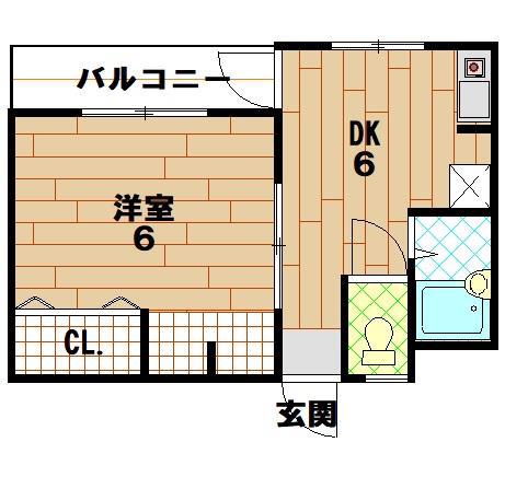 リリーフレジデンス(1DK/4階)の間取り写真