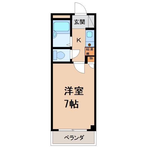 エイトマンション(1K/8階)の間取り写真