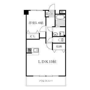 長良パークマンション(1LDK/2階)の間取り写真