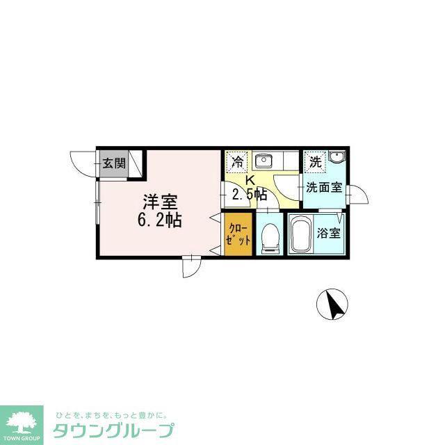 ラ ベレッツァ世田谷(1K/1階)の間取り写真