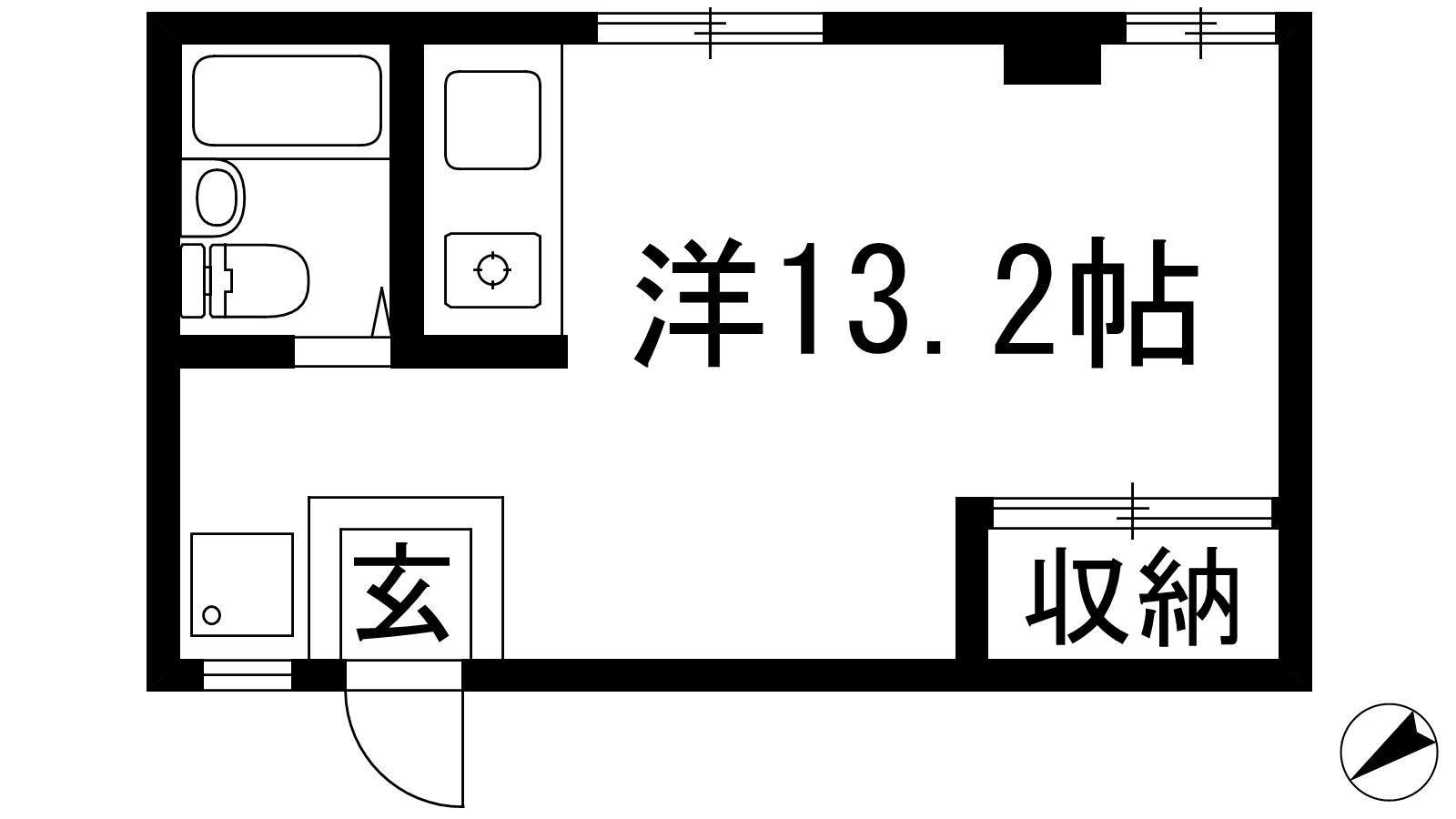 久代ハイツ(ワンルーム/1階)の間取り写真