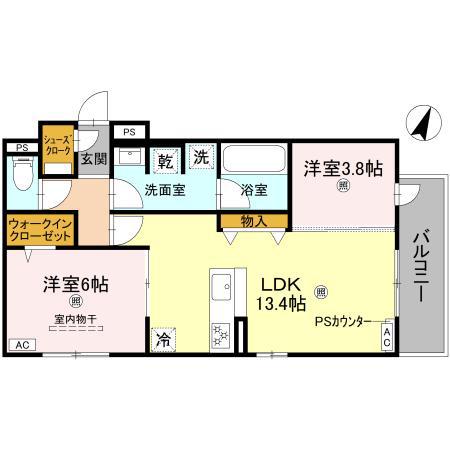 クラシスト苅田イースト(2LDK/2階)の間取り写真