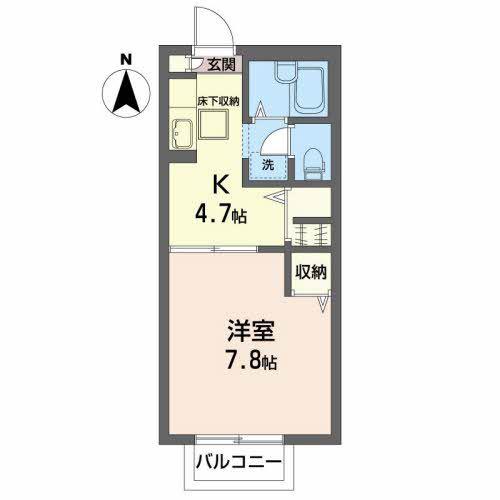 マンハイムIII(1K/1階)の間取り写真
