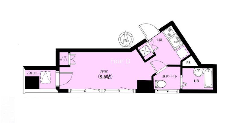 TOTSU RESIDENCE SHIODOME(ワンルーム/3階)の間取り写真