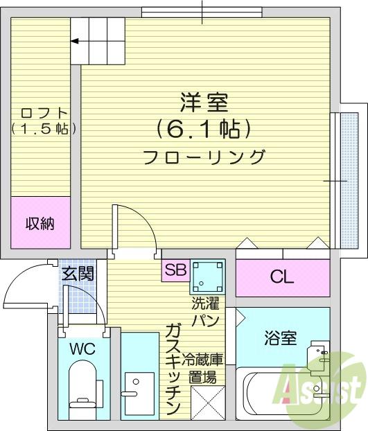 MAISON FACILE(1K/1階)の間取り写真