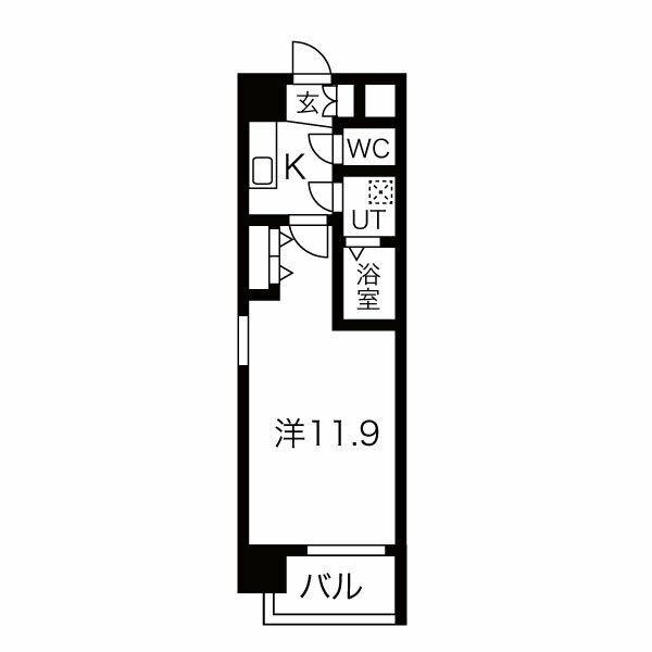 THE MUSIC COURT(1K/7階)の間取り写真