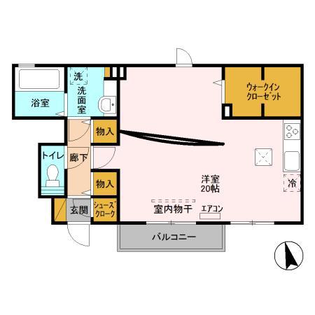 フロレスタ(ワンルーム/1階)の間取り写真
