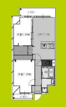 FREEDOM RESIDENCE堺寺地町(2LDK/2階)の間取り写真