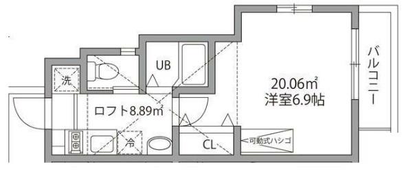 ルーブル国分寺(1K/1階)の間取り写真