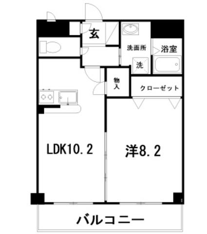 エピナール北久保(1LDK/1階)の間取り写真