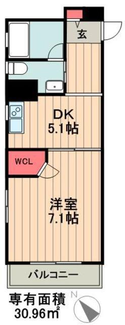KDXレジデンス森下千歳(1K/2階)の間取り写真