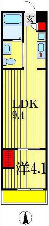 コンフォートシティ西千葉(1LDK/2階)の間取り写真