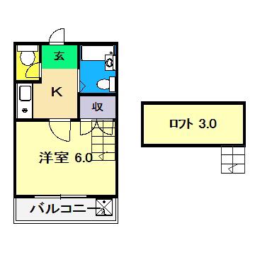 ホワイトパレス(1K/1階)の間取り写真