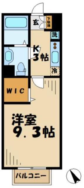 ハイムグレイス(1K/2階)の間取り写真