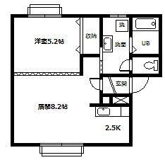 ルーヴル(1LDK/1階)の間取り写真