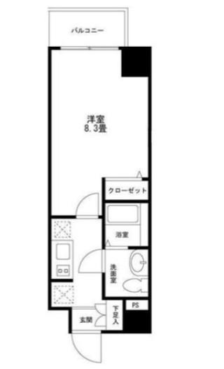 COMODO川崎(1K/6階)の間取り写真