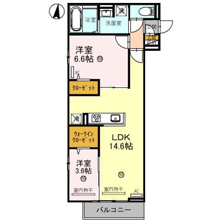 ラフィナート東灘(2LDK/3階)の間取り写真