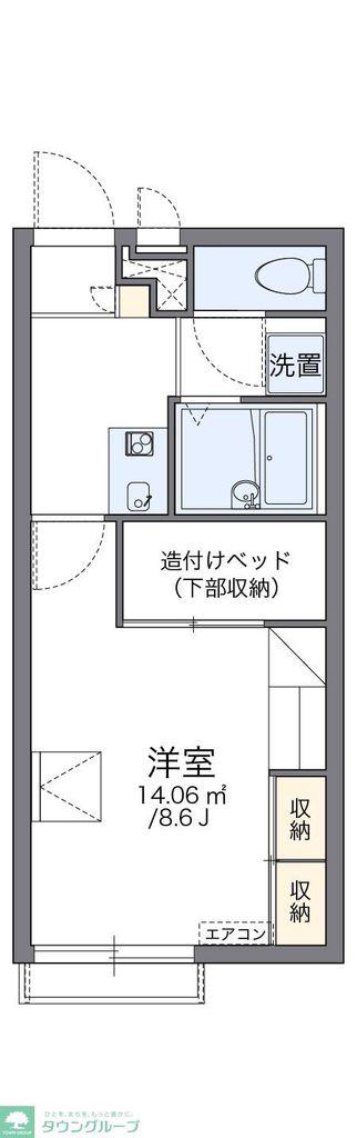 レオパレスフルール(1K/2階)の間取り写真