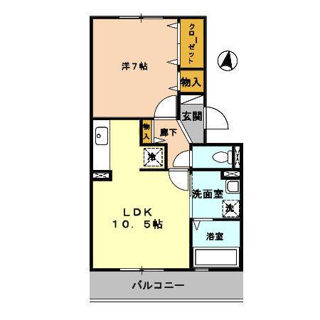 エスペランサ(1LDK/2階)の間取り写真