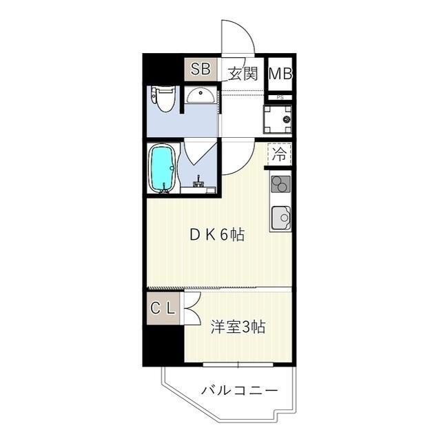 ES-GRANDE木場公園(1DK/7階)の間取り写真
