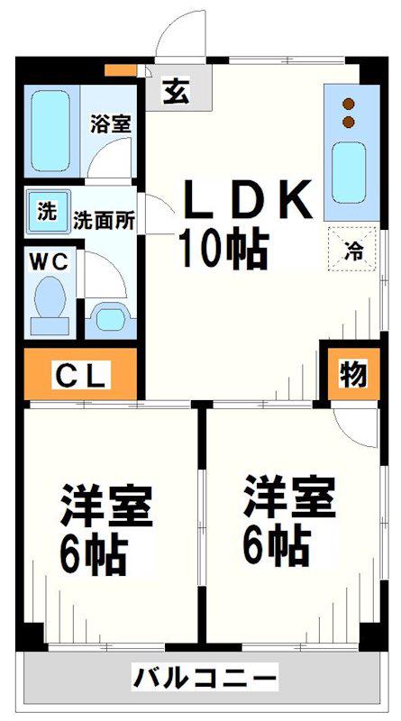 第3中村コーポ(2LDK/2階)の間取り写真