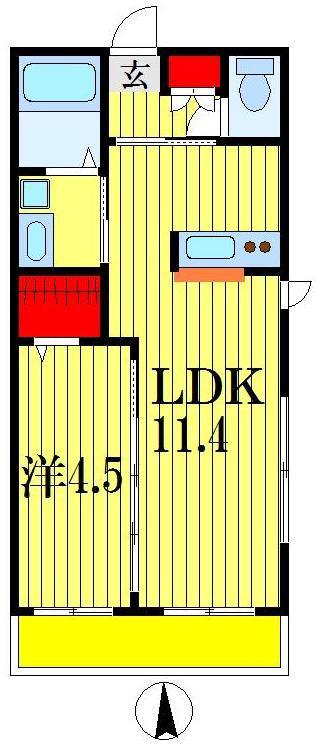 シャルムドミールA(1LDK/3階)の間取り写真