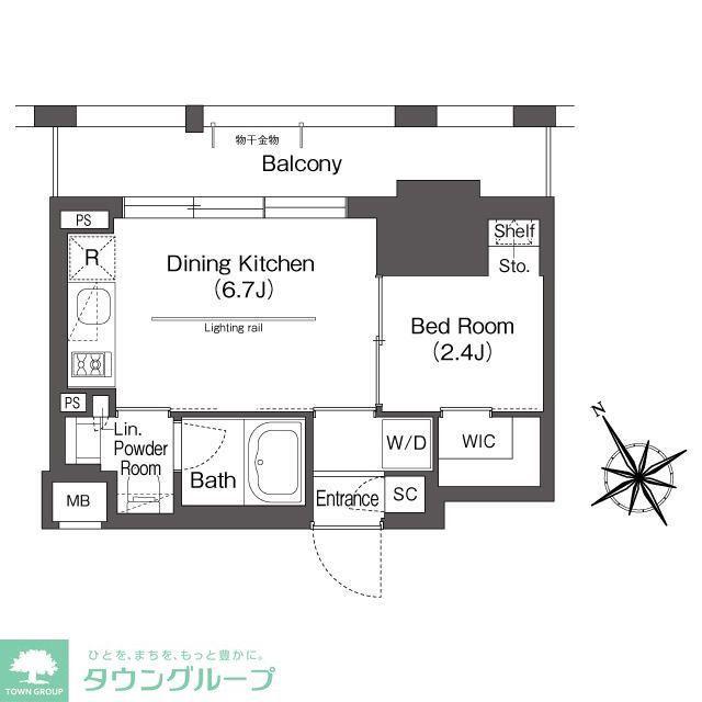 BLUROCK後楽園(1DK/5階)の間取り写真