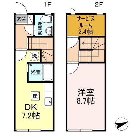シ ン フ ォ ニ ー I(1SDK/1階)の間取り写真