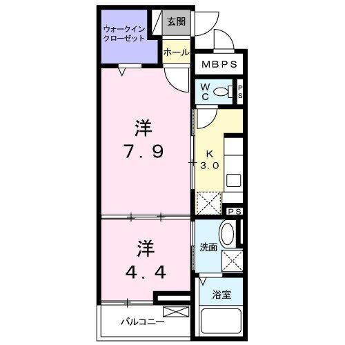 サンリット(1LDK/2階)の間取り写真