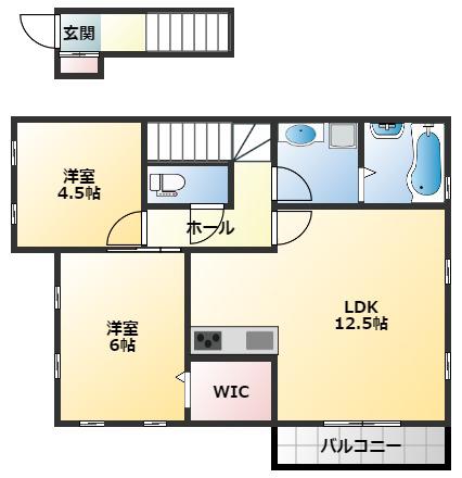 パークサイド金岡(2LDK/2階)の間取り写真