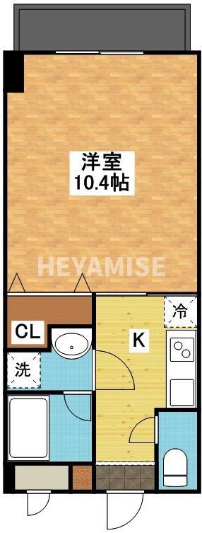 ブランドール大井手(1K/5階)の間取り写真