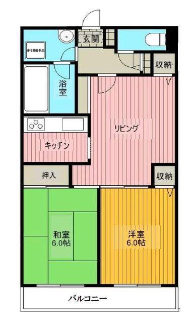 トークストリートアソガワ(2LDK/2階)の間取り写真