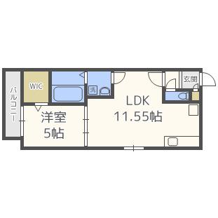 クレステージ西岡(1LDK/4階)の間取り写真