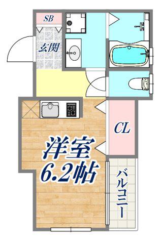 ワコーレヴィアーノ須磨月見山(ワンルーム/2階)の間取り写真