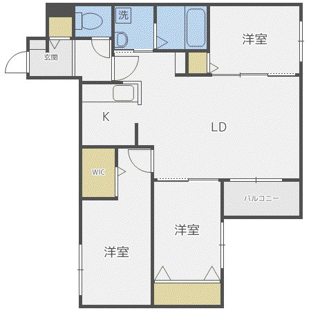 COMFORT(3LDK/3階)の間取り写真